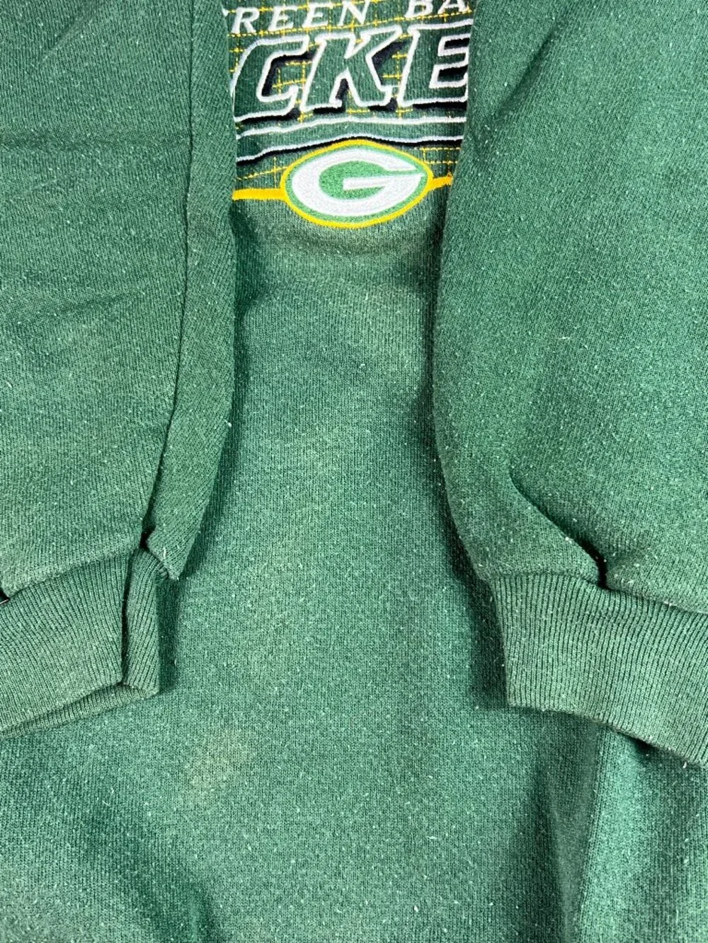VTG 90s NFL Green Bay Packers Sweatshirt Youth Extra Large Green Faded Crewneck